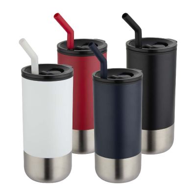 GRAYSON - 480 ml RCS recycelter Isolierbecher mit Trinkhalm