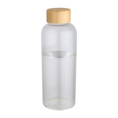 MIRAGE - 650 ml einwandige Trinkflasche aus Borosilikatglas mit Bambusdeckel