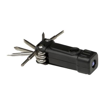 OCTO - 8-in-1 Schraubenzieher-Set aus recyceltem RCS Kunststoff mit Taschenlampe