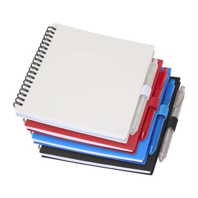 NIOVE - Softcover Notizbuch aus recyceltem Kunststoff mit Kugelschreiber (blaue Mine)