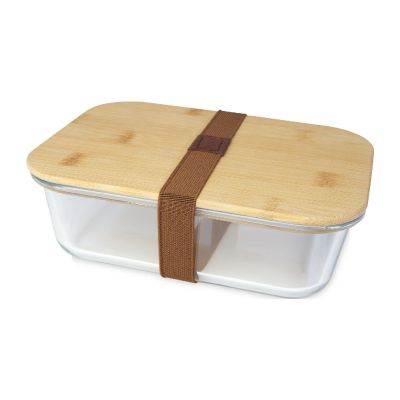 ROBY - 1000 ml Glas Lunchbox mit Bambusdeckel