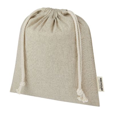 PHEEBS - 150 g/m² GRS Zuziehbeutel aus Recyclingbaumwolle mittel 1,5 l