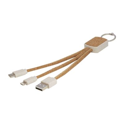 BATES - Weizenstroh und Kork 3-in-1 Ladekabel