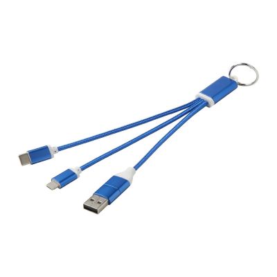 METAL - 4-in-1 Ladekabel aus recyceltem Aluminium mit Schlüsselanhänger