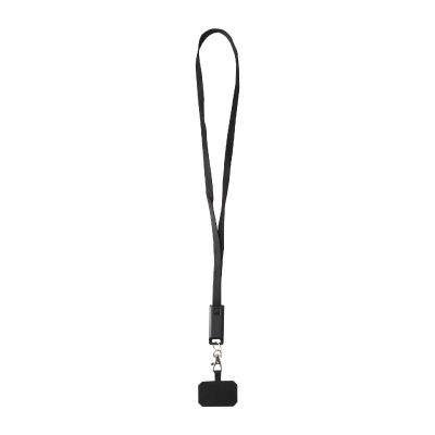 SMARTLANYARD SYNC -Franz 5 in 1 Lanyard Kabel aus recyceltem Kunststoff für Smartphones mit integrierter Datensynchronisierung und 65 W Schnelll