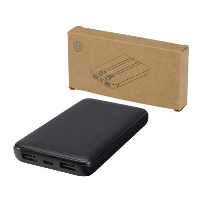 ADHIL - 10 W 10.000 mAh Powerbank aus recyceltem Kunststoff mit 2 integrierten Kabeln