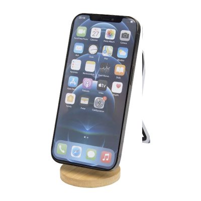 ALCOR - Klappbare magnetische Smartphonehalterung aus recyceltem Kunststoff mit Bambusdetails