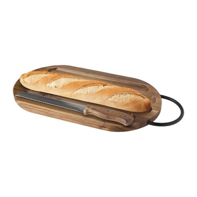 PRESTIGE - Akazienholz Schneidebrett mit Brotmesser