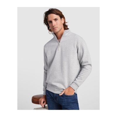 NASHVILLE - Sweatpulli mit halb Zip Ton-in-Ton und Stehkragen