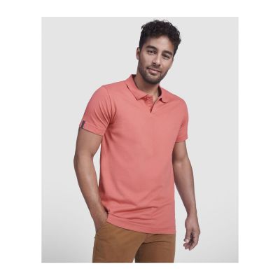 CARY - Kurzärmeliges Poloshirt aus unifarbenem Strickstoff