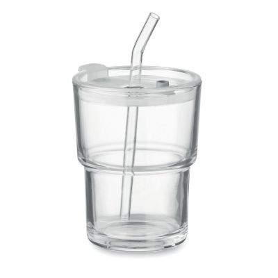 SIP - Glasbecher mit trinkhalm 400ml