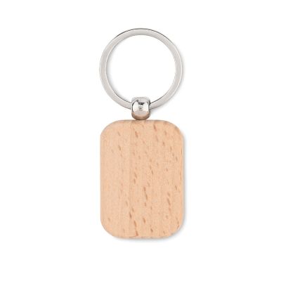 POTY WOOD - Schlüsselring holz, eckig