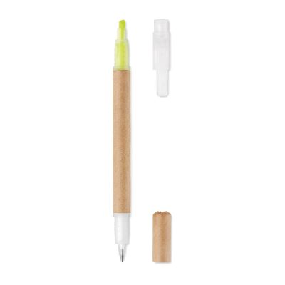 DUO PAPER - Kugelschreiber mit textmarker