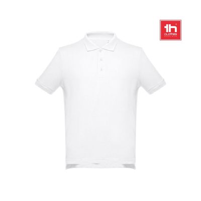 THC ADAM WH - Kurzärmeliges Poloshirt aus Baumwolle für Herren. Weiße Farbe