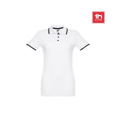 THC ROME WOMEN WH - Zweifarbiges Baumwoll-Poloshirt für Damen