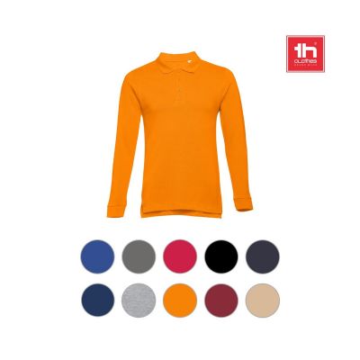 THC BERN - Langarm-Poloshirt für Herren aus kardierter Baumwolle