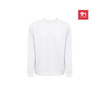 THC COLOMBO WH - Sweatshirt (unisex) aus italienischem Frottee ohne Krempel. Weiße Farbe