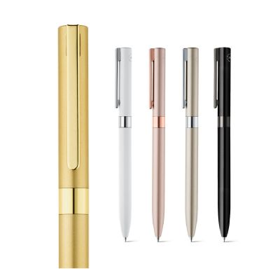 CLARE - Kugelschreiber aus Recyceltes Aluminium (100% rAL) mit Drehmechanismus und Metallclip