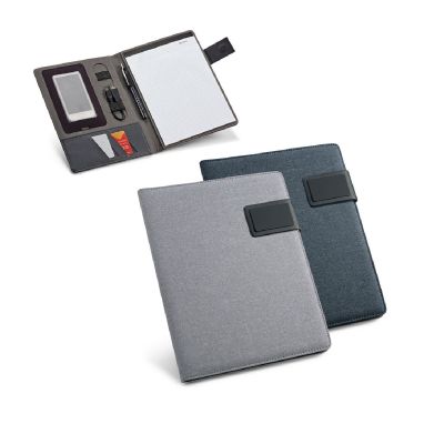 PYNCHON - A5-Schreibmappe aus Leinenimitat und PU mit linierte Seiten Schreibblock