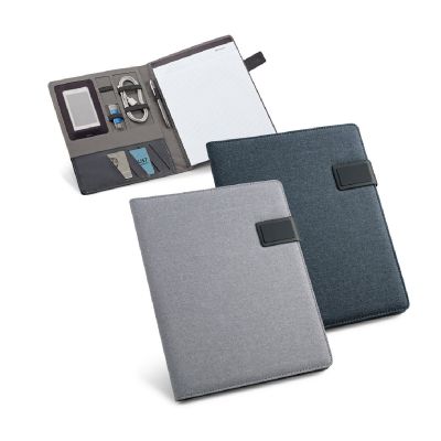 RIORDAN - A4-Schreibmappe aus Leinenimitat und PU mit linierte Seiten Schreibblock