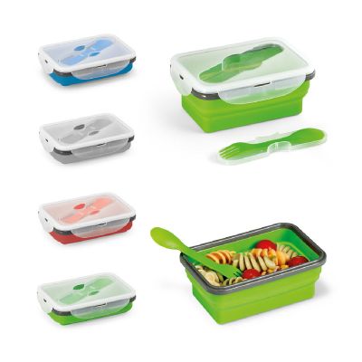 SAFFRON - Lunchbox. Faltbare hermetische Frischhaltebox aus Silikon und PP 640 mL