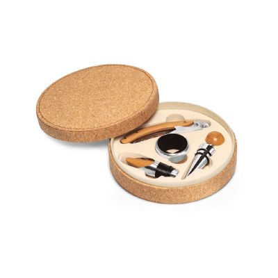 MORETO - Weinset aus Metall und Holz, 4 teilig