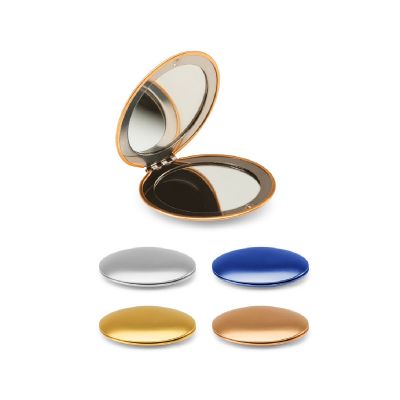 KAYLA - Runder doppelseitiger Aluminiumspiegel mit Magnetverschluss