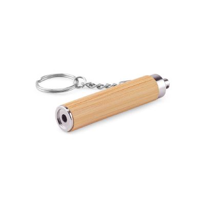 RACHEL - Schlüsselanhänger aus Bambus und ABS mit LED-Taschenlampe