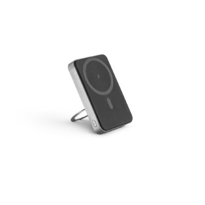 WARSHEL 10 - Magnetische Powerbank mit 10'000 mAh und superschnellem kabellosem Ladegerät (15 W) aus recyceltem ABS (100% rABS) mit Ständer