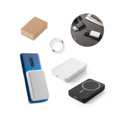 AMPERE 5 - Magnetische Powerbank mit 5'000 mAh und superschnellem kabellosem Ladegerät (15 W) aus Recyceltes ABS (100% rABS)