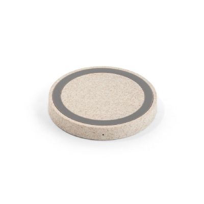 CUVIER - 15W wireless Ladegerät aus 65 % recyceltes ABS (65% rABS), 35 % Weizenstrohfasern