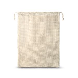 NAPOLI - Beutel aus 100% Baumwolle (120 g/m²) mit Netzgewebe auf der Vorderseite (100 g/m²)