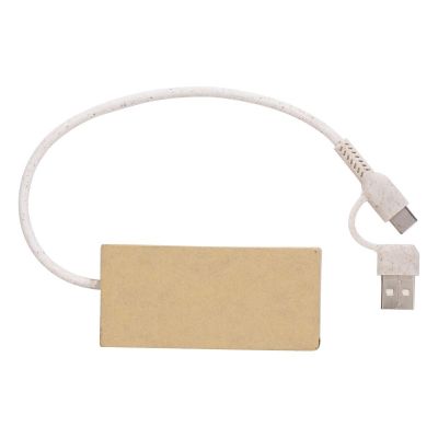 PAULO - USB-Hub aus Aluminium und recyceltem Papier 