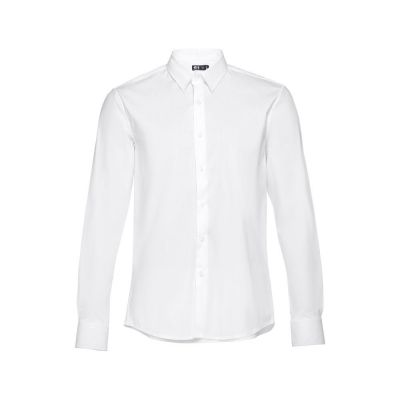 THC PARIS WH - Langärmliges Popeline-Hemd für Herren. Weiße Farbe