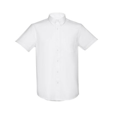 THC LONDON WH - Kurzärmeliges Herren-Oxford-Hemd. Weiße Farbe