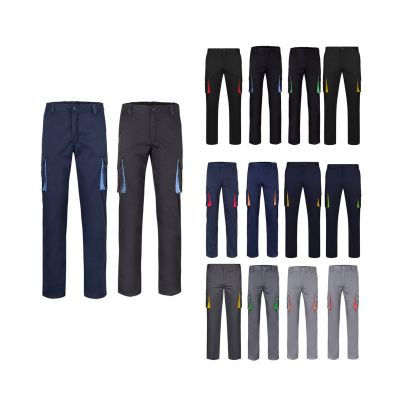 VL FIDES - Zweifarbige Stretch-Hose mit mehreren Taschen (240 g/m²), aus Baumwolle (46 %), EME (38 %) und Polyester (16 %)