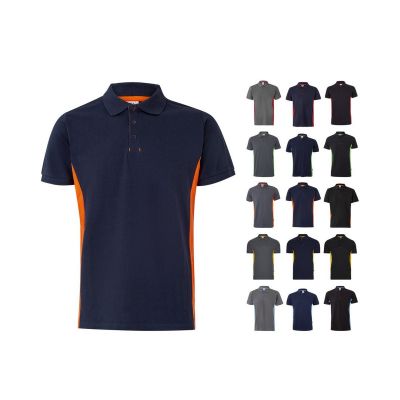 VL SUPAY - Zweifarbiges Piqué-Poloshirt (180 g/m²), kurzärmelig, aus Baumwolle (60%) und Polyester (40%)