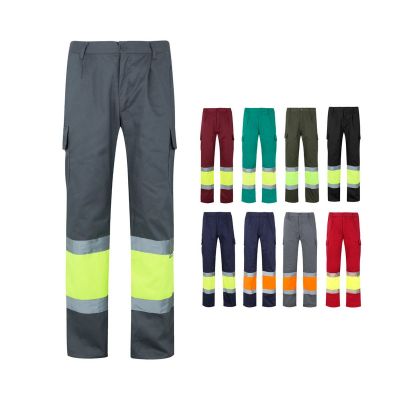 VL ATHENA - Zweifarbige Hose aus Twill (210 g/m²), gefüttert, mit mehreren Taschen, aus Baumwolle (20%) und Polyester (80%)