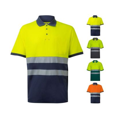 VL ACHELOUS - Zweifarbiges Piqué-Poloshirt (150g/m²) mit kurzen Ärmeln, aus Baumwolle (55%) und Polyester (45%)