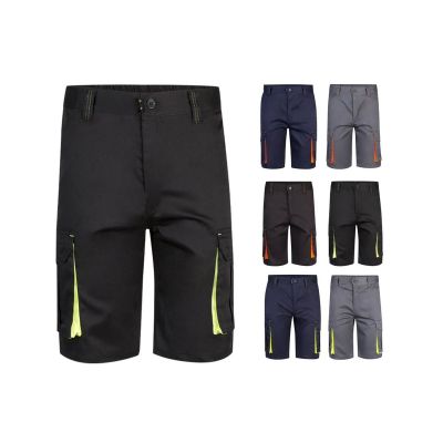 VL HEMERA - Zweifarbige Stretch-Bermudashorts mit mehreren Taschen (240 g/m²) aus Baumwolle (46 %), EME (38 %) und Polyester (16 %)