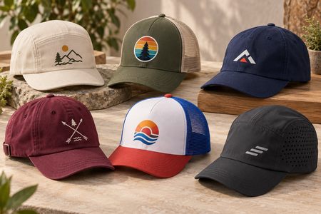 Bedruckte Baseballcaps in verschiedenen Modellen und Materialien