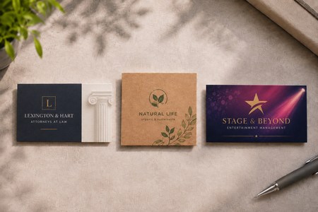 Personalisierte Visitenkarten im Vergleich verschiedener professioneller Stile