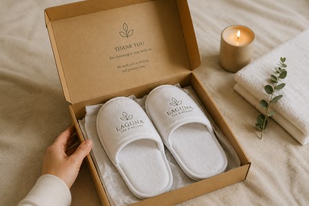 Personalisierte Hausschuhe Geschenkbox Spa Hotel