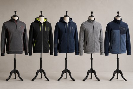 Personalisierte Sweatjacken im Modellvergleich auf Schneiderpuppen
