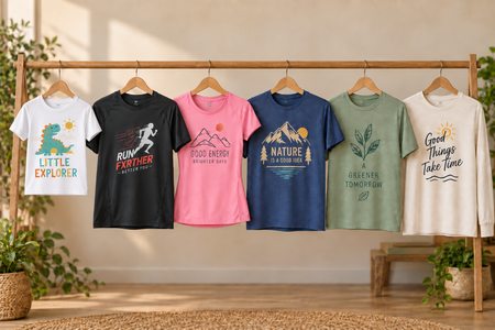 Personalisierte T-Shirts für Kinder und Erwachsene in verschiedenen Farben und Modellen
