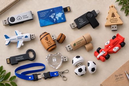 Personalisierte USB-Sticks in verschiedenen Modellen und Materialien