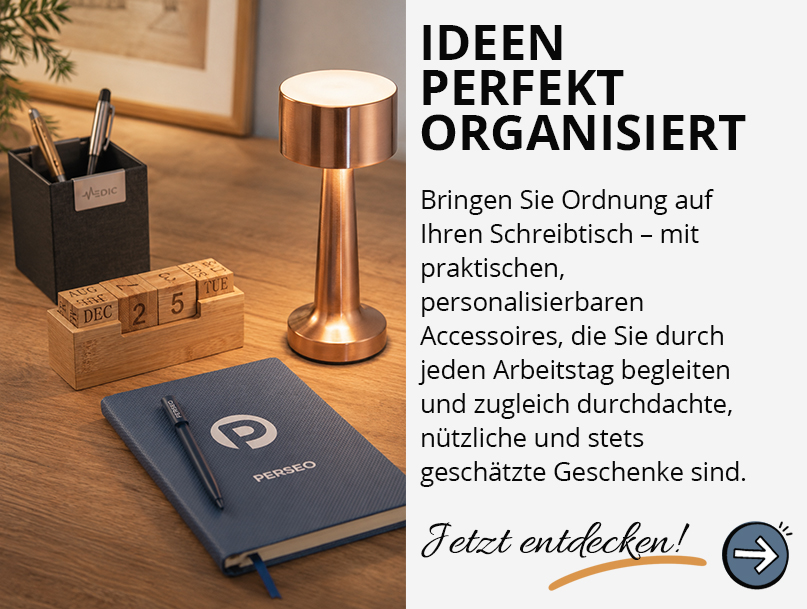 Schreibtischartikel bedrucken